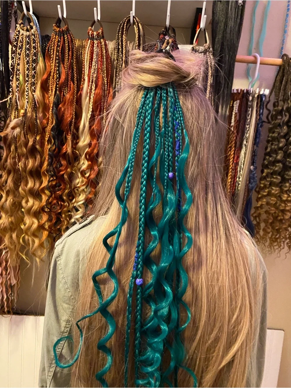 Teal Hair Extension Braids - Women Hair Accessory